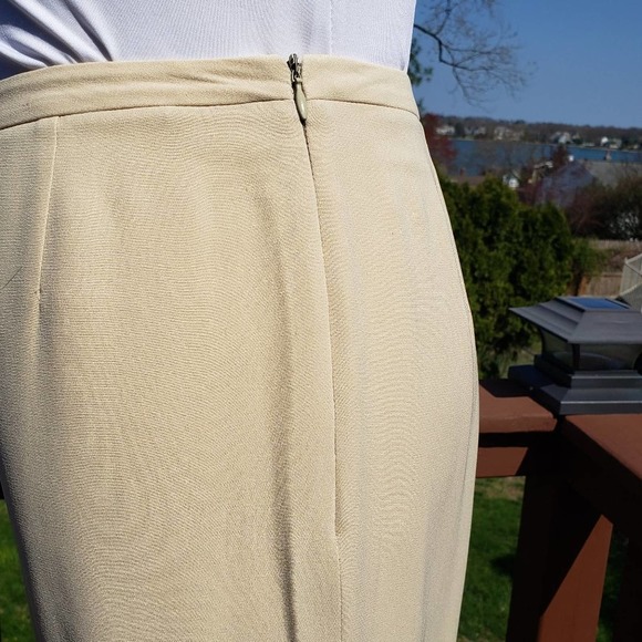 GIORGIO ARMANI Cream Pants Suit BARBIECORE Silk Blazer Borgo 21 Set Womens 8 - Picture 10 of 16